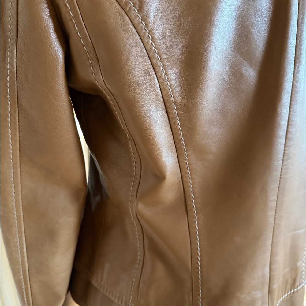 Valentino Brown Leather Blazer - Picture 7 of 11